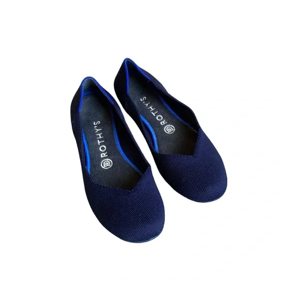 Rothy’s Navy Blue round toe ballet flat - Picture 2 of 9